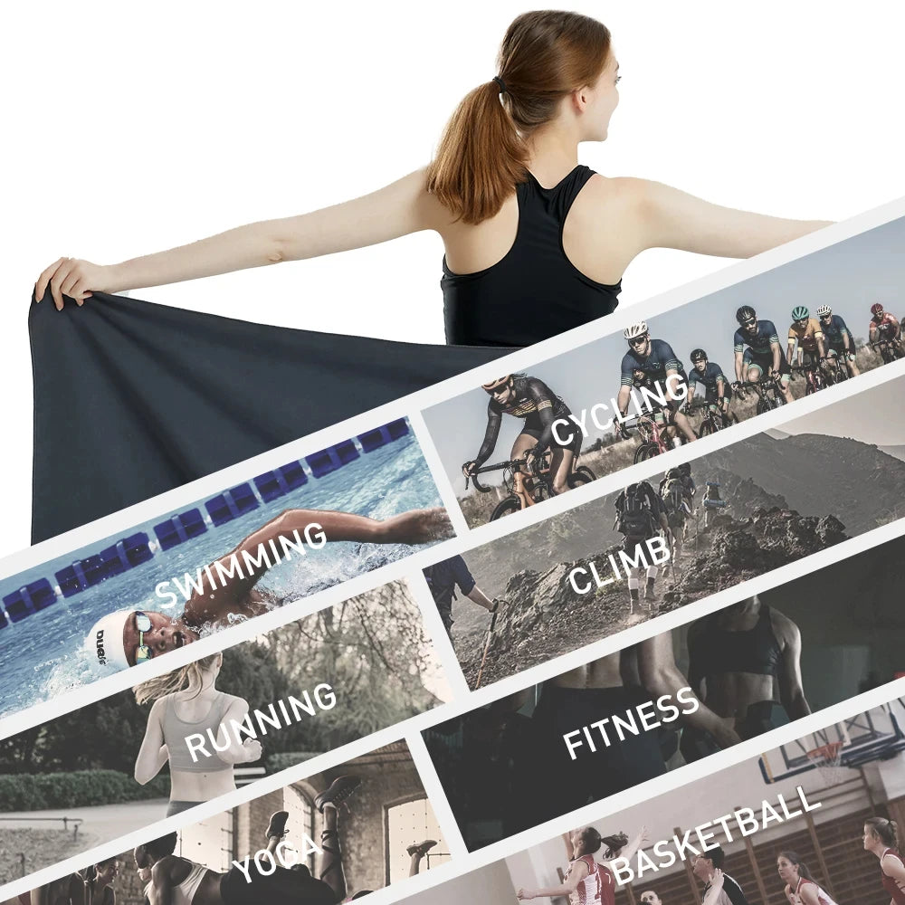 Microfiber Quick Dry Towel | Sandproof Lightweight for Beach Swim Yoga | Gym Travel Sports Accessories | Compact Portable