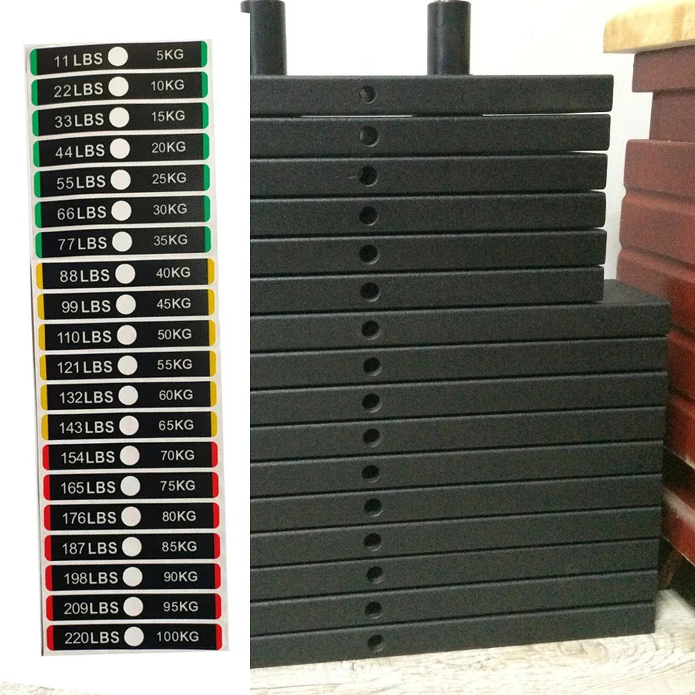 Fitness Equipment Gym Accessories Weight Stack Labels 11-220lbs Number Stickers PP Plastic Weight Plates Sticker Replacement