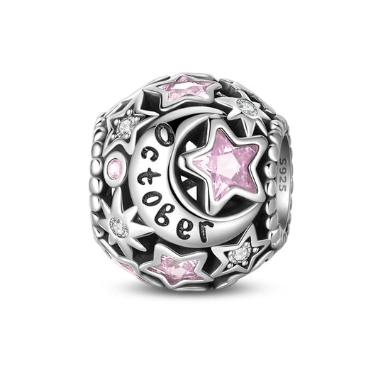 New 925 sterling silver high gloss memorial birthstone necklace beads suitable for bracelet beads female birthday gift