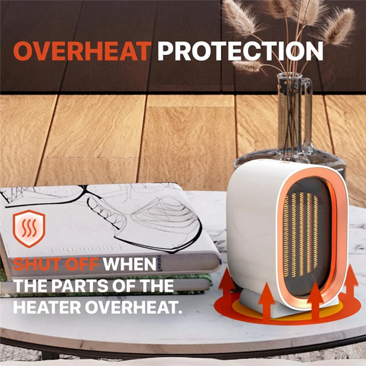 1 PCS Electric Heater For Indoor 1200W PTC Portable Fan ABS US Plug For Office Home Room For Bedroom Desktop,White