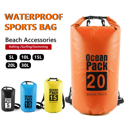 30L 20L 15L 10L 5L Waterproof Bags Swimming Sports Bags Backpack Drifting Gym Dry Bag Rafting Surfing Beach Accessories XA391Q