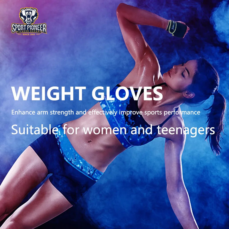 1lb Weight Lifting Gloves for Fitness And Gym Sports Hand Protector Men Women Body Building Running