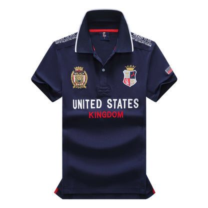 Men's Polo Shirt Classic Switzerland Popular 100% Cotton Embroidery Short Sleeve Sports Collar T-shirt Oversized US Size XS-7XL