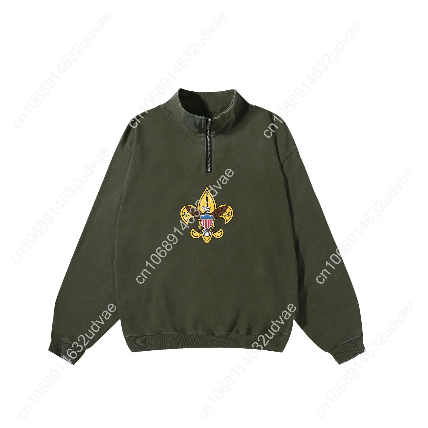 Scouts of America Retro Sweatshirt Man Woman Teenager Vintage Pullover Half Zipper Sweat Shirt Photo Custom Long Sleeved Tshirt