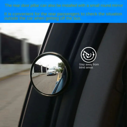 360° Adjustable Car Blind Spot Mirror – Wide Angle Round Convex Rearview Auxiliary Mirror for Reverse & Side Viewing