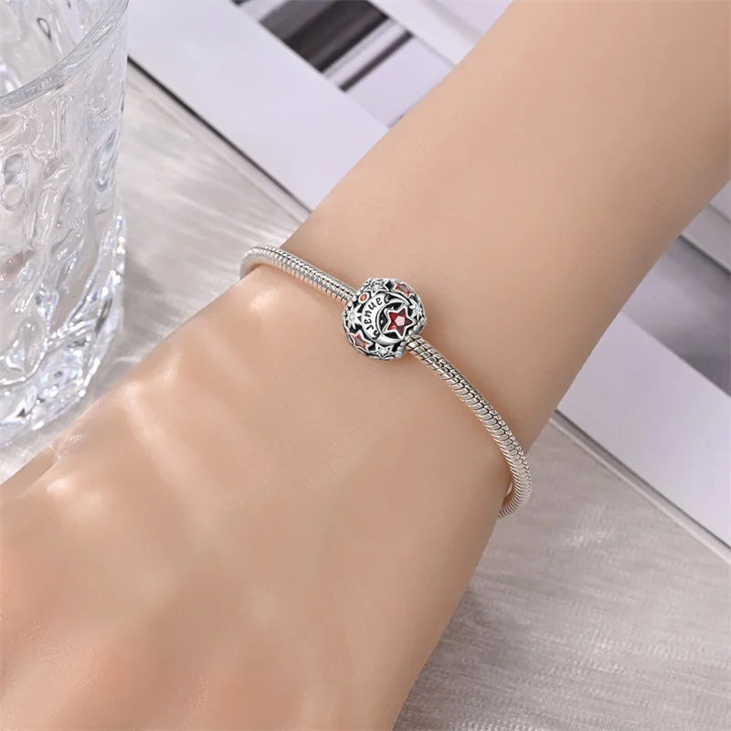 New 925 sterling silver high gloss memorial birthstone necklace beads suitable for bracelet beads female birthday gift