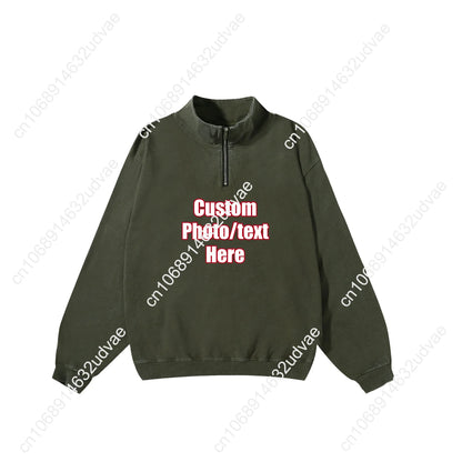 Scouts of America Retro Sweatshirt Man Woman Teenager Vintage Pullover Half Zipper Sweat Shirt Photo Custom Long Sleeved Tshirt