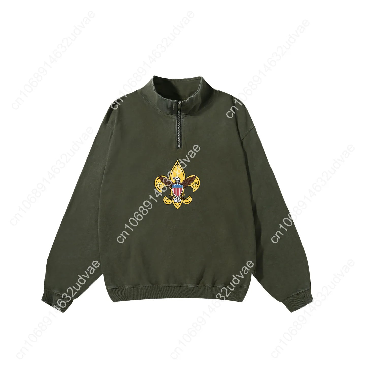 Scouts of America Retro Sweatshirt Man Woman Teenager Vintage Pullover Half Zipper Sweat Shirt Photo Custom Long Sleeved Tshirt