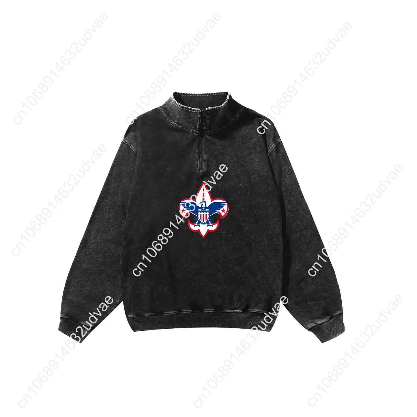 Scouts of America Retro Sweatshirt Man Woman Teenager Vintage Pullover Half Zipper Sweat Shirt Photo Custom Long Sleeved Tshirt