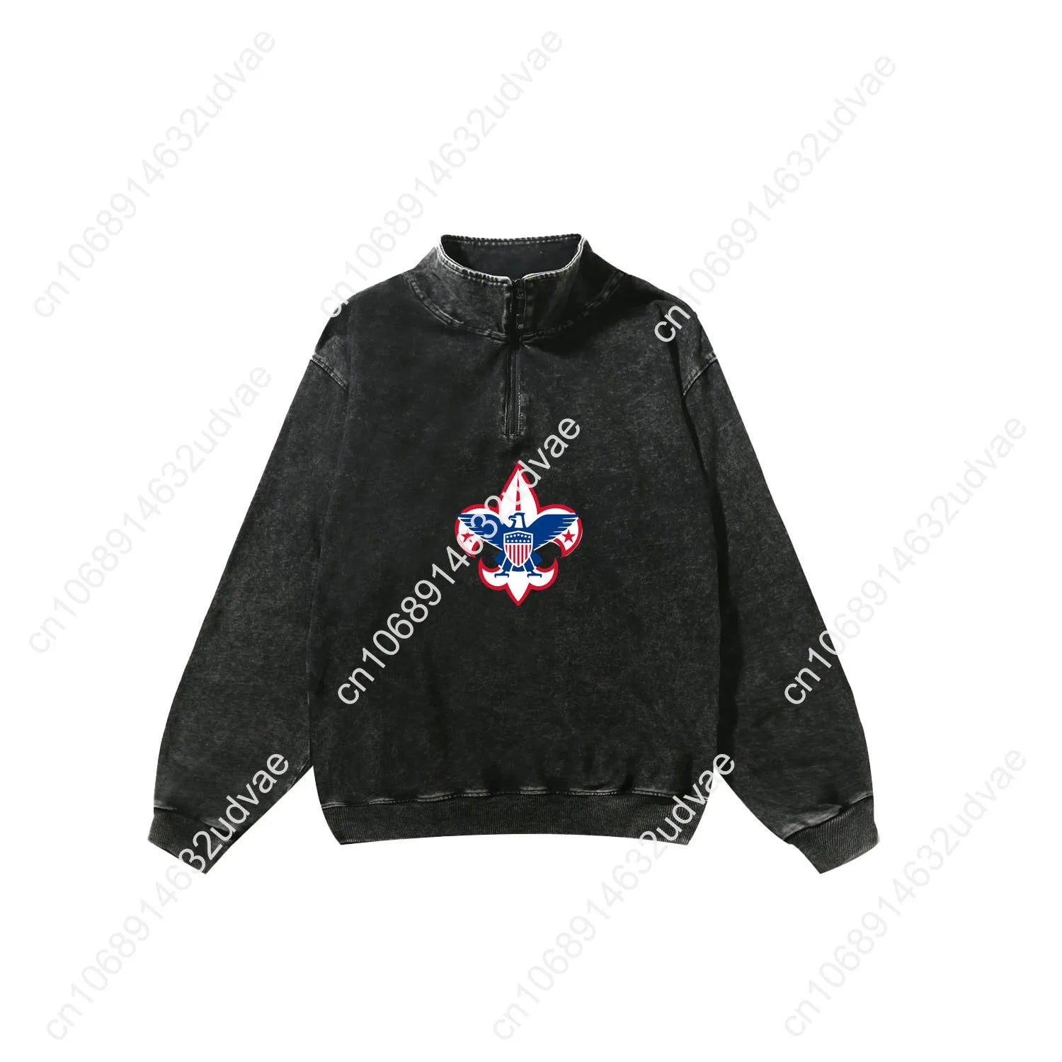 Scouts of America Retro Sweatshirt Man Woman Teenager Vintage Pullover Half Zipper Sweat Shirt Photo Custom Long Sleeved Tshirt