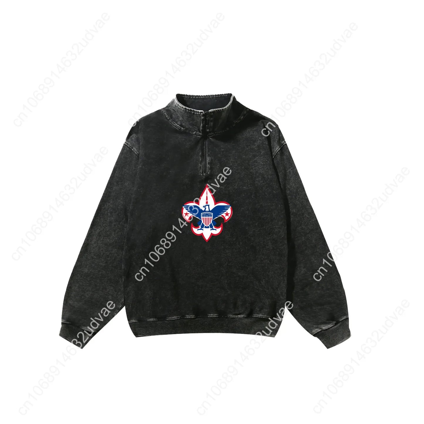Scouts of America Retro Sweatshirt Man Woman Teenager Vintage Pullover Half Zipper Sweat Shirt Photo Custom Long Sleeved Tshirt