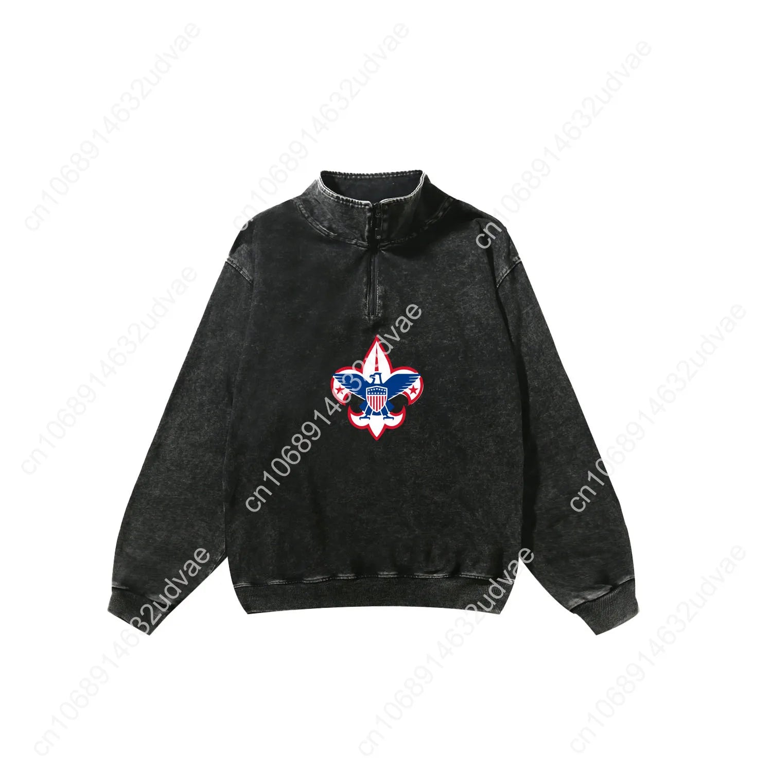 Scouts of America Retro Sweatshirt Man Woman Teenager Vintage Pullover Half Zipper Sweat Shirt Photo Custom Long Sleeved Tshirt