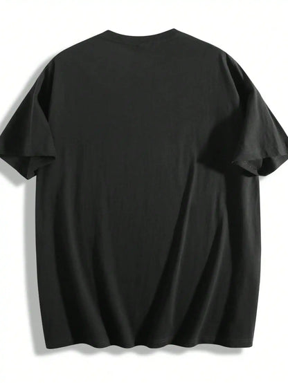 Plus Size Top Gun Academy Class of'86 Pattern Black Short Sleeve T-Shirt Suitable for Outdoor Leisure Wear in Summer