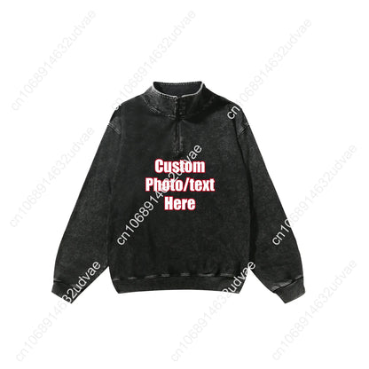 Scouts of America Retro Sweatshirt Man Woman Teenager Vintage Pullover Half Zipper Sweat Shirt Photo Custom Long Sleeved Tshirt