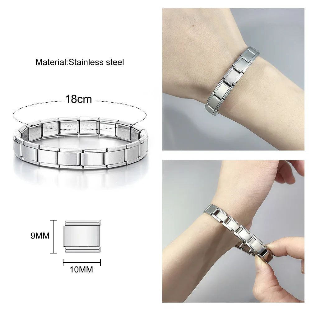 Product Name: Moonstone Stainless Steel Carving Bracelet  Material: Stainless steel  Size: 17.5 centimeters long  Color: Steel