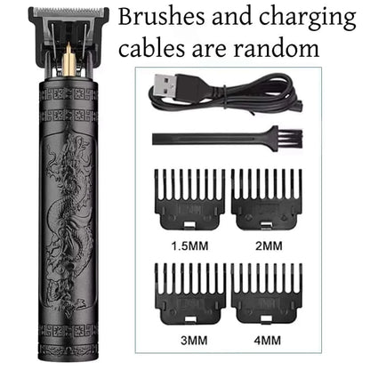2025 T9 HairClipper Beard Shaving Body Hair Trimmer Clippers Electric Machine Men Haircut Machine 0mm Barber ShaverDragon Carved