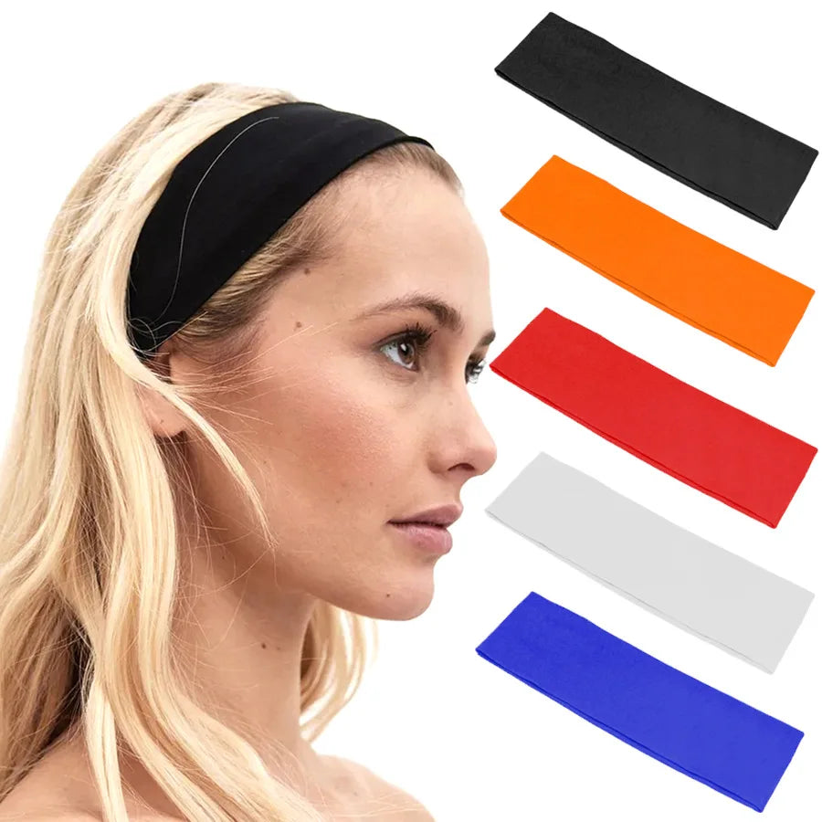 2PCS/Set Sports Yoga Hair Band Solid Running Absorb Sweat Headband For Women Men Fitness Gym Make Up Hair Accessories Headwrap