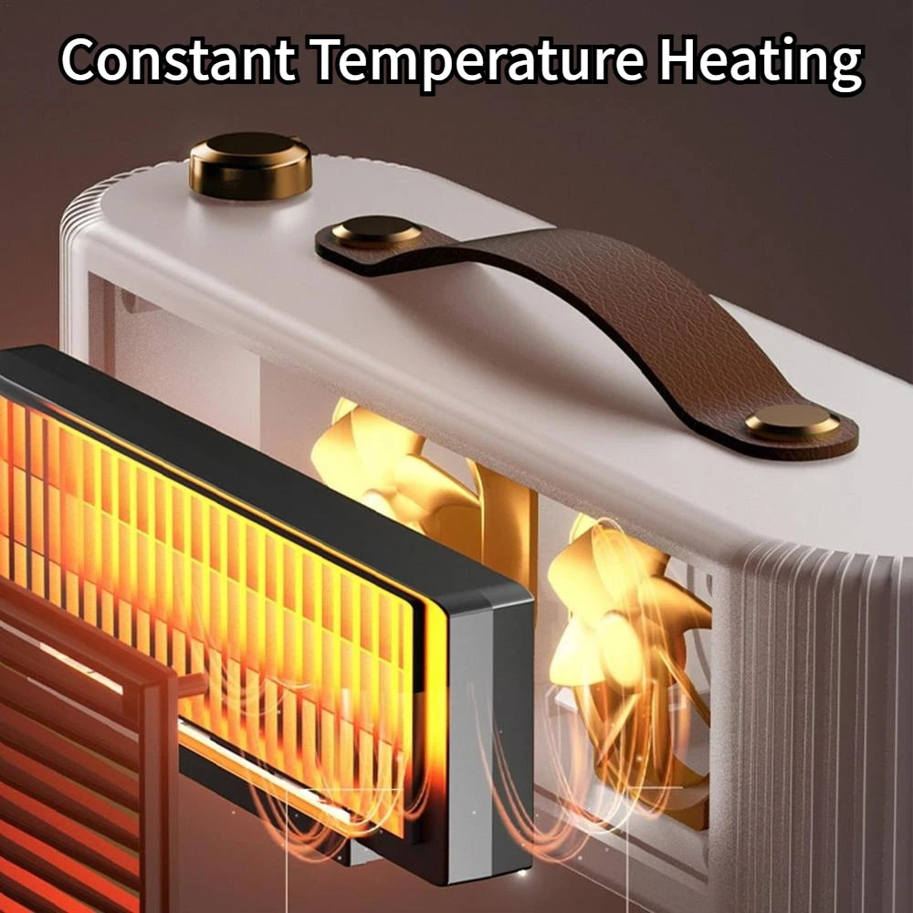 Portable Electric Space Heater for Indoor Use, Energy-Efficient Small Heater with Quick Heating and Tabletop Fireplace Design