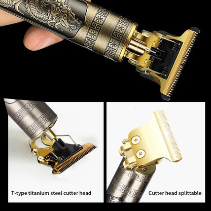 2025 T9 HairClipper Beard Shaving Body Hair Trimmer Clippers Electric Machine Men Haircut Machine 0mm Barber ShaverDragon Carved