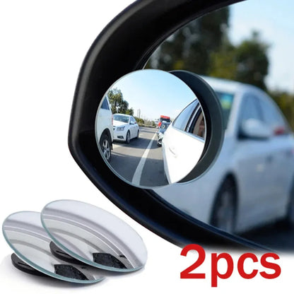 360° Adjustable Car Blind Spot Mirror – Wide Angle Round Convex Rearview Auxiliary Mirror for Reverse & Side Viewing