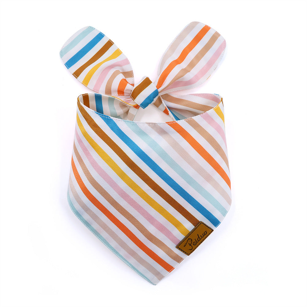 Pet Dog Striped Design Saliva Towel