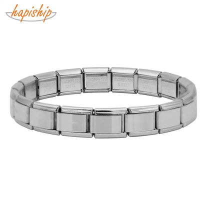 9 mm Wide Stainless Steel Bracelets Simple Trendy Style Daily Wear Silver-Color Charm Bracelet For Women On Party Unisex Style