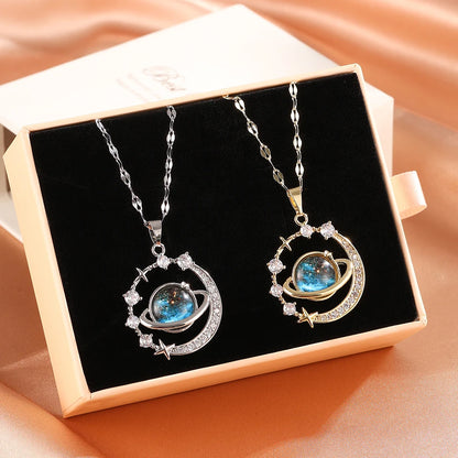Classics Starry Sky Pendant Necklace For Women Personalized Gold Color Silver Color Metal Necklace Party Jewelry