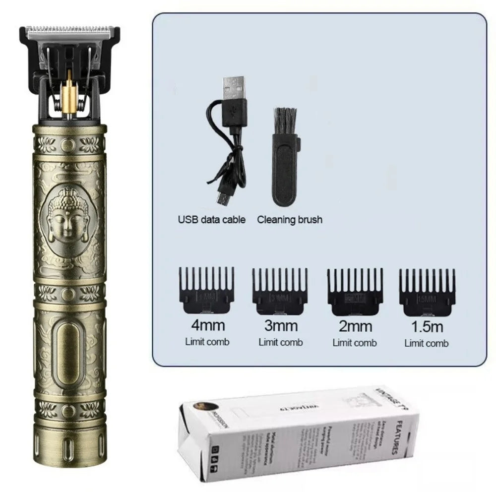 2025 T9 HairClipper Beard Shaving Body Hair Trimmer Clippers Electric Machine Men Haircut Machine 0mm Barber ShaverDragon Carved