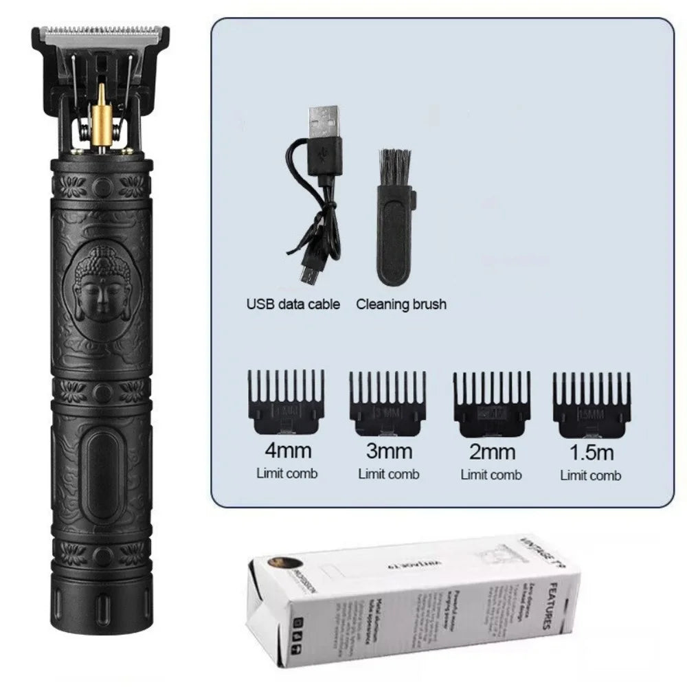2025 T9 HairClipper Beard Shaving Body Hair Trimmer Clippers Electric Machine Men Haircut Machine 0mm Barber ShaverDragon Carved