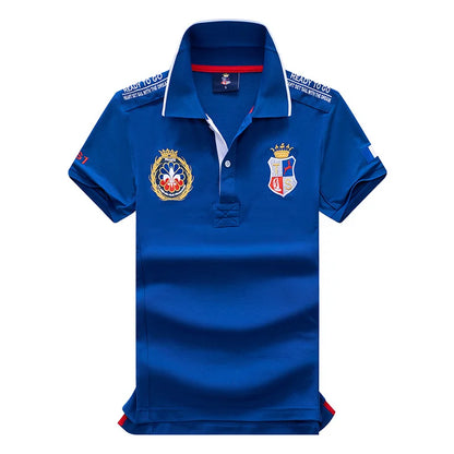 Men's Polo Shirt Classic Switzerland Popular 100% Cotton Embroidery Short Sleeve Sports Collar T-shirt Oversized US Size XS-7XL