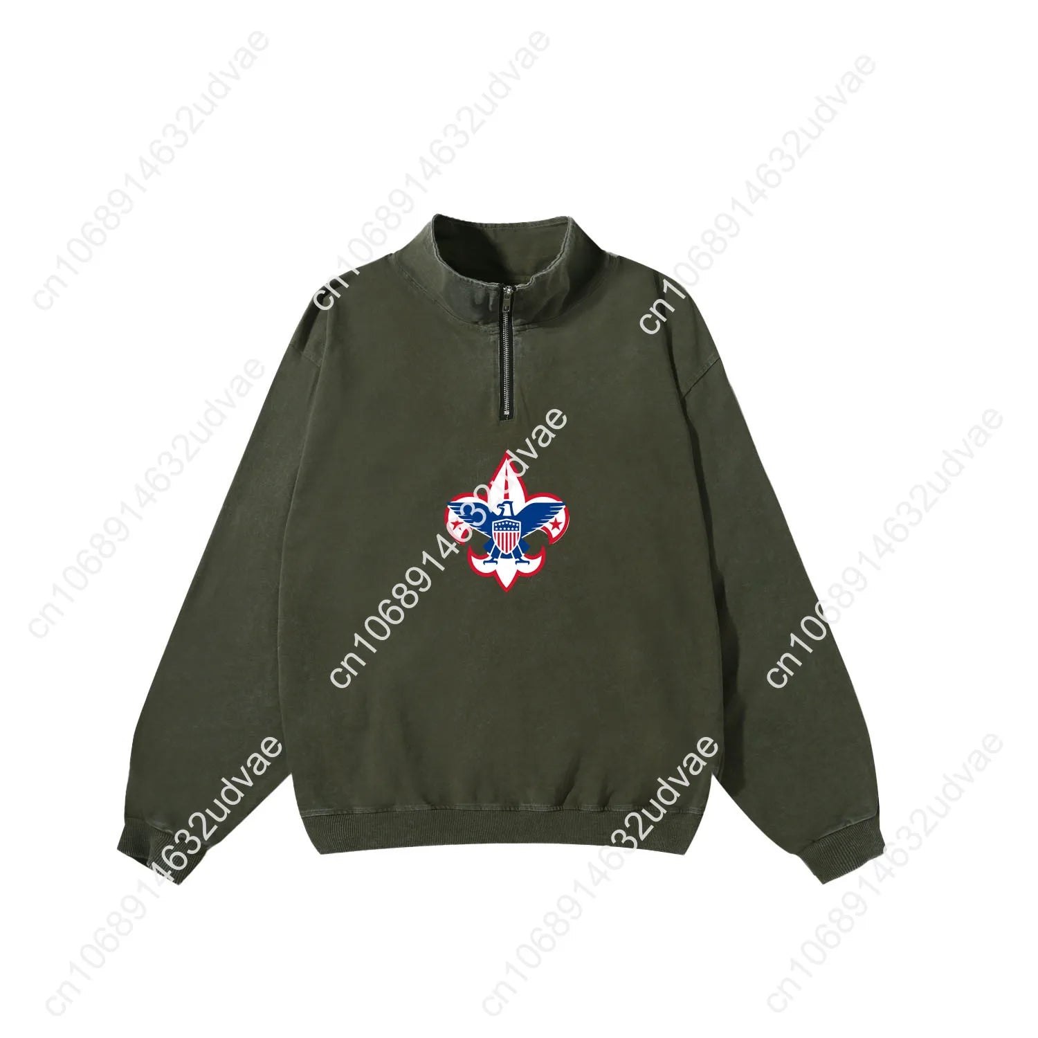 Scouts of America Retro Sweatshirt Man Woman Teenager Vintage Pullover Half Zipper Sweat Shirt Photo Custom Long Sleeved Tshirt