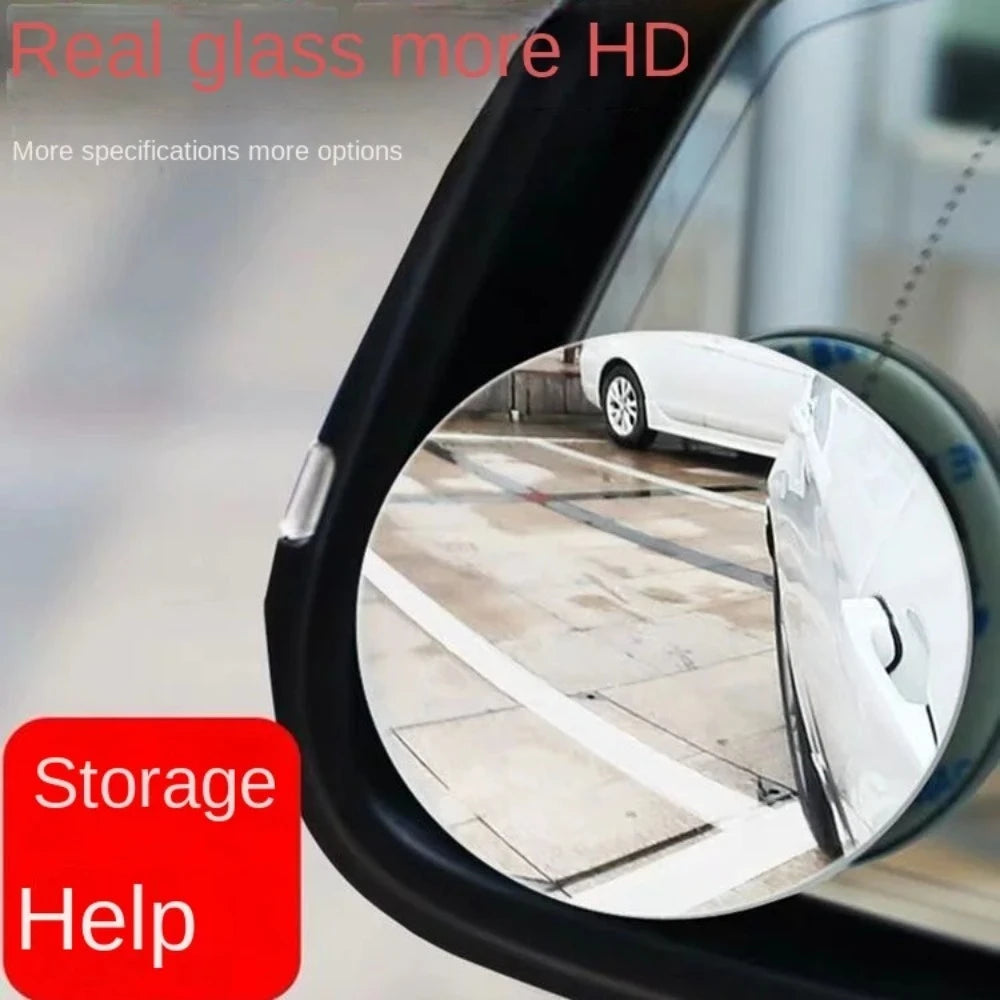 360° Adjustable Car Blind Spot Mirror – Wide Angle Round Convex Rearview Auxiliary Mirror for Reverse & Side Viewing