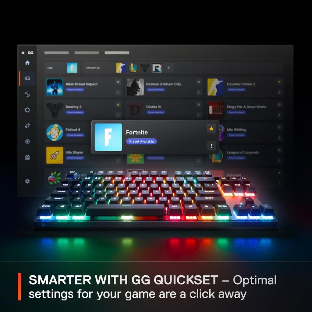 SteelSeries Apex 3 RGB Gaming Keyboard – Water Resistant – Black – Certified Refurbished