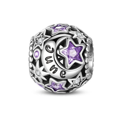 New 925 sterling silver high gloss memorial birthstone necklace beads suitable for bracelet beads female birthday gift