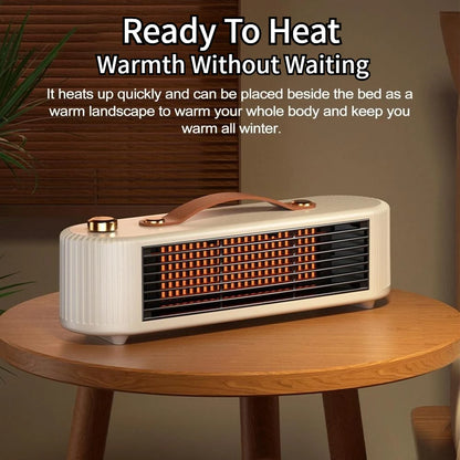 Portable Electric Space Heater for Indoor Use, Energy-Efficient Small Heater with Quick Heating and Tabletop Fireplace Design