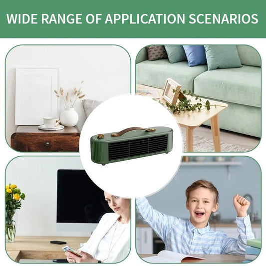 Portable Electric Space Heater for Indoor Use, Energy-Efficient Small Heater with Quick Heating and Tabletop Fireplace Design