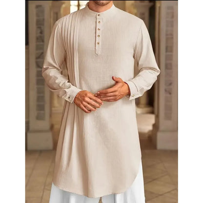 Muslim Middle Eastern Arab, Men's Button-Down Shirt, Muslim Robe for Dress Up and Cosplay