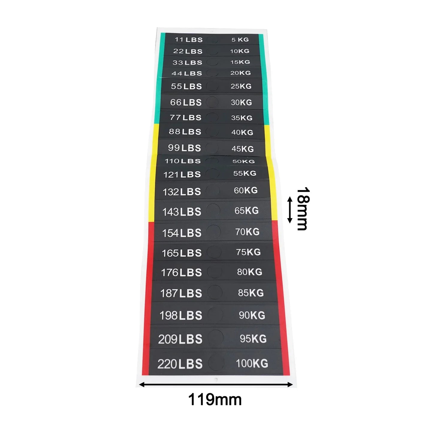 Fitness Equipment Gym Accessories Weight Stack Labels 11-220lbs Number Stickers PP Plastic Weight Plates Sticker Replacement