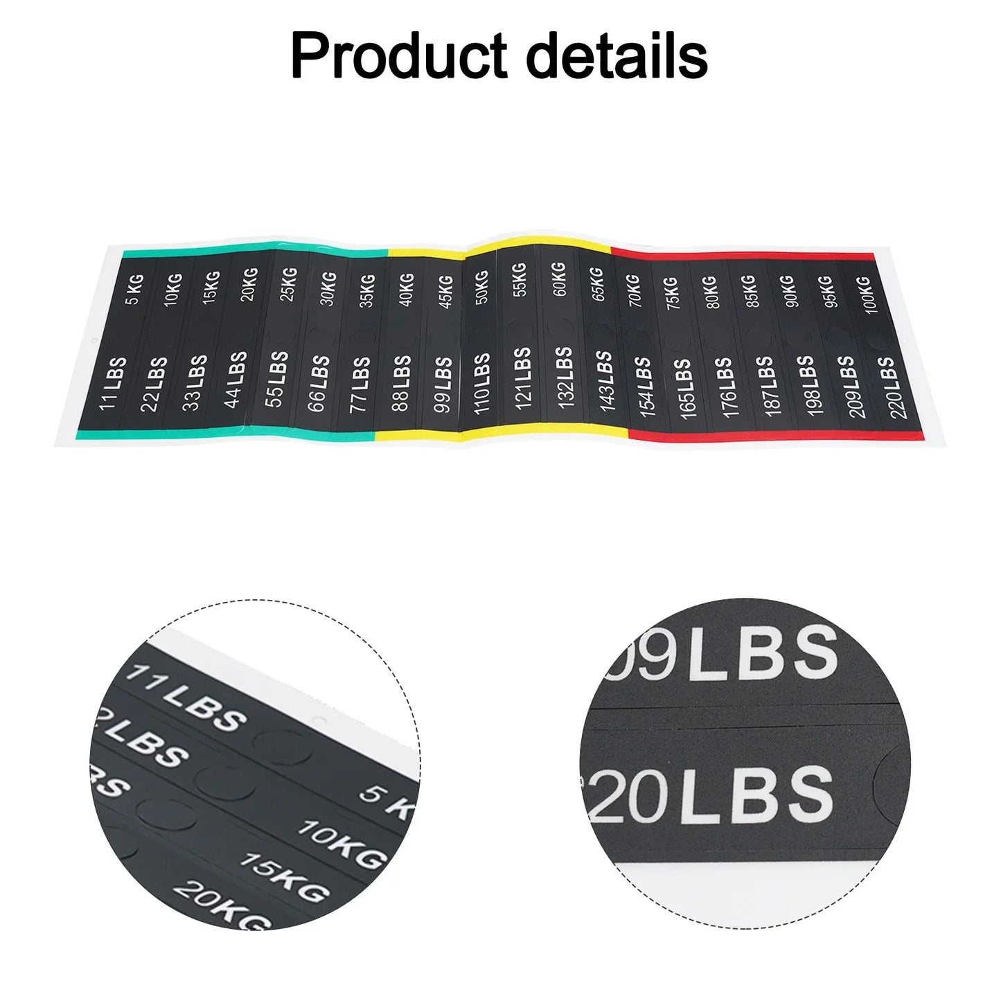 Fitness Equipment Gym Accessories Weight Stack Labels 11-220lbs Number Stickers PP Plastic Weight Plates Sticker Replacement