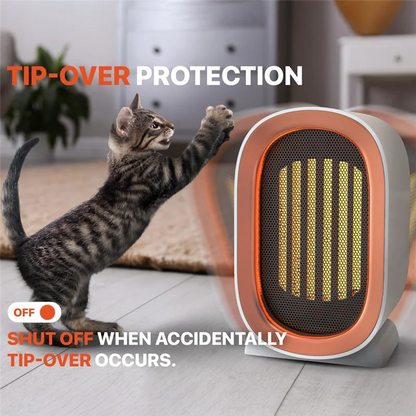 1 PCS Electric Heater For Indoor 1200W PTC Portable Fan ABS US Plug For Office Home Room For Bedroom Desktop,White