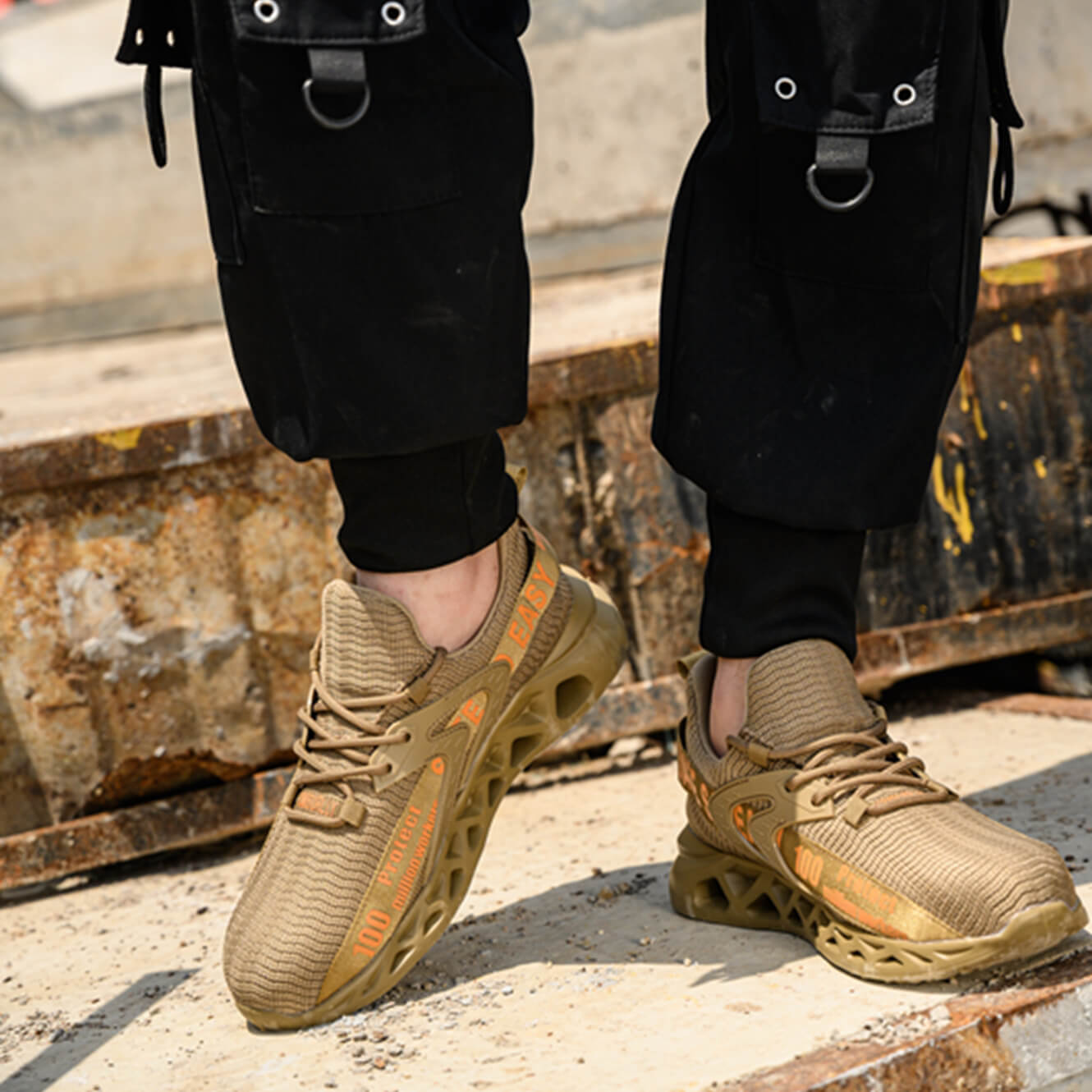 SwiftCart Steel Toe Stylish Work Sneakers